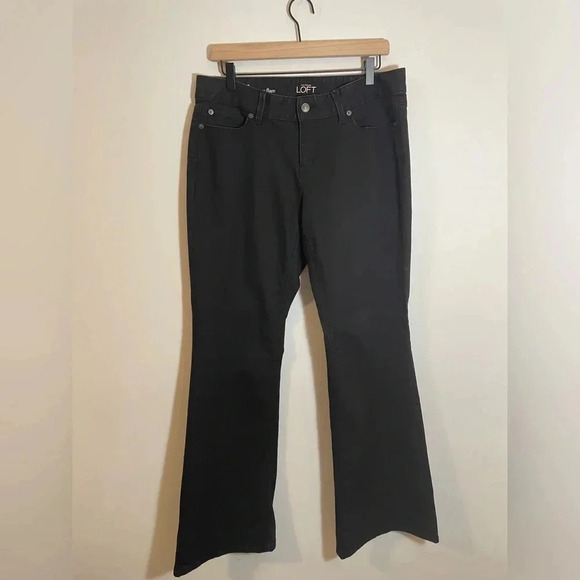 LOFT Denim - Ann Taylor Loft Curvy Flare Black Jeans, Women’s Size 10